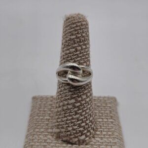 Size 7 Sterling Silver Woven Knot Design Simple Band Ring A3533